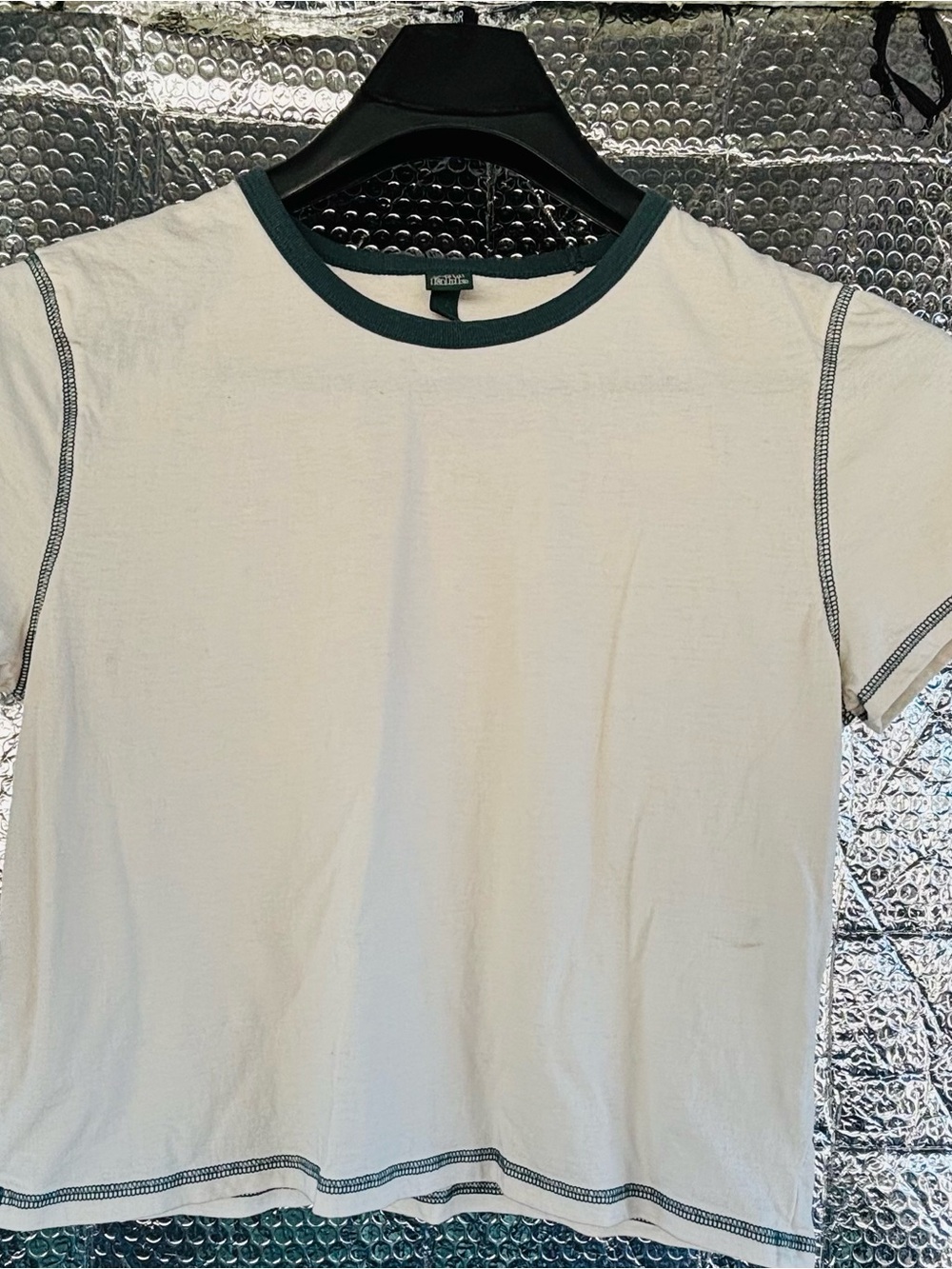 a Wild Fable Cropped Contrast Stitch Ringer Tee